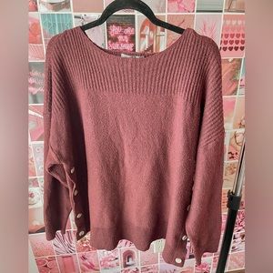 Marled Button Sweater